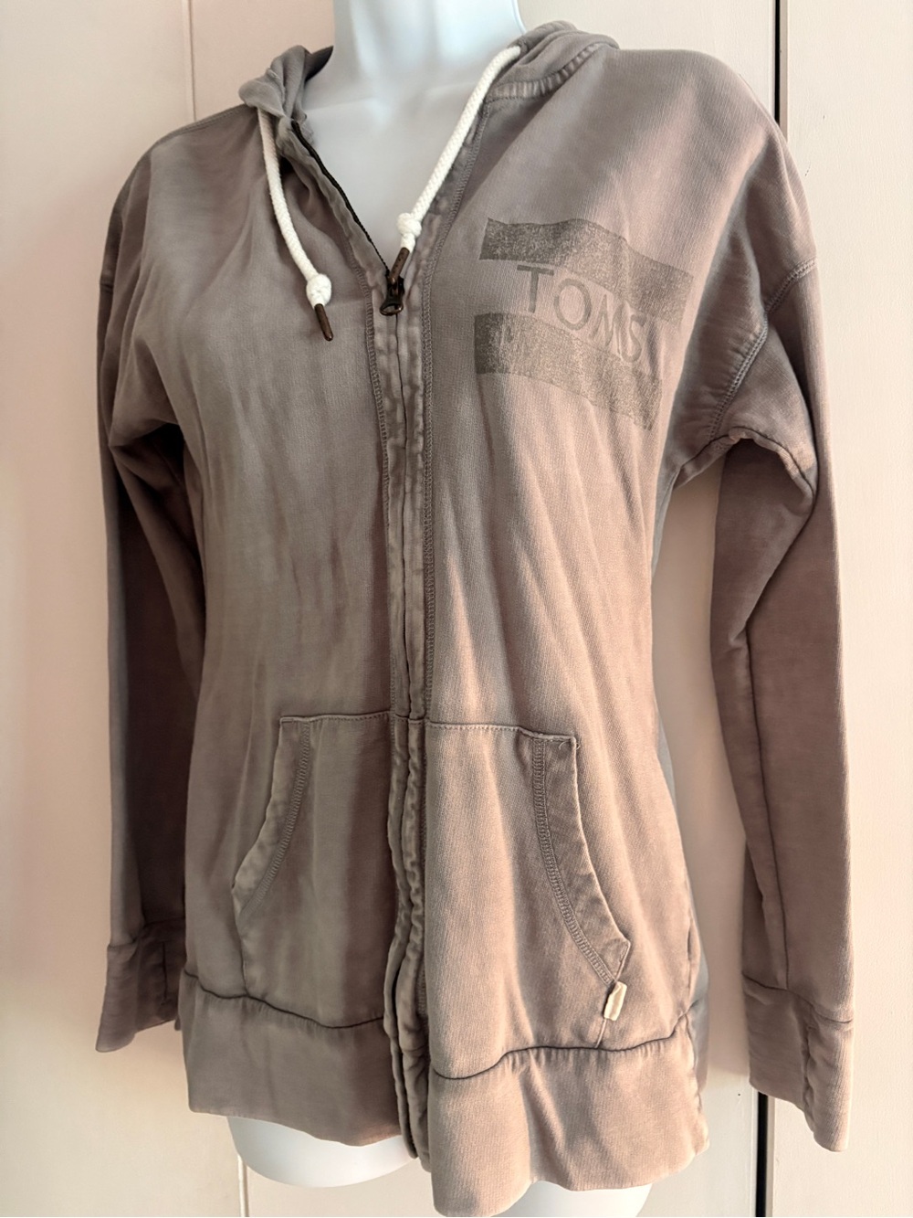 TOMS Women's Taupe Brown Zip-Up Hoodie Jacket